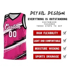 Pink Black White Reversible Basketball Jersey Stellar Strike Series 3