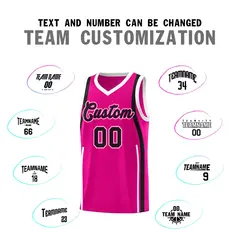 Pink Black-White Ribbon Pattern Basketball Kits 4
