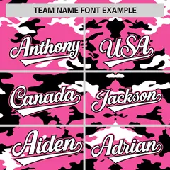 Pink Black-White Varsity Full-Zip Camo Letterman Bomber Jacket 3