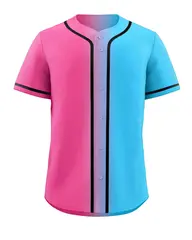 Pink Blue-Black Gradient Baseball Jersey For Men 1