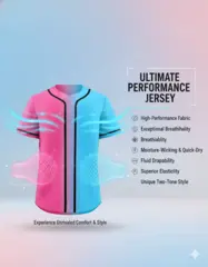 Pink Blue-Black Gradient Baseball Jersey For Men 4