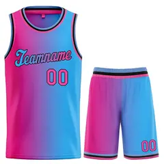 Pink Blue Gradient Fashion Basketball Jersey