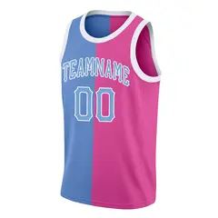 Pink Blue Split Fashion Tops Basketball Jersey 3
