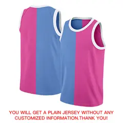 Pink Blue Split Fashion Tops Basketball Jersey 4