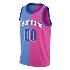 Pink Blue Split Fashion Tops Basketball Jersey 3