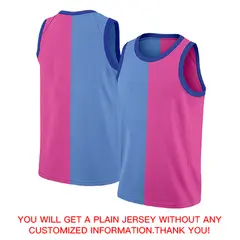 Pink Blue Split Fashion Tops Basketball Jersey 4