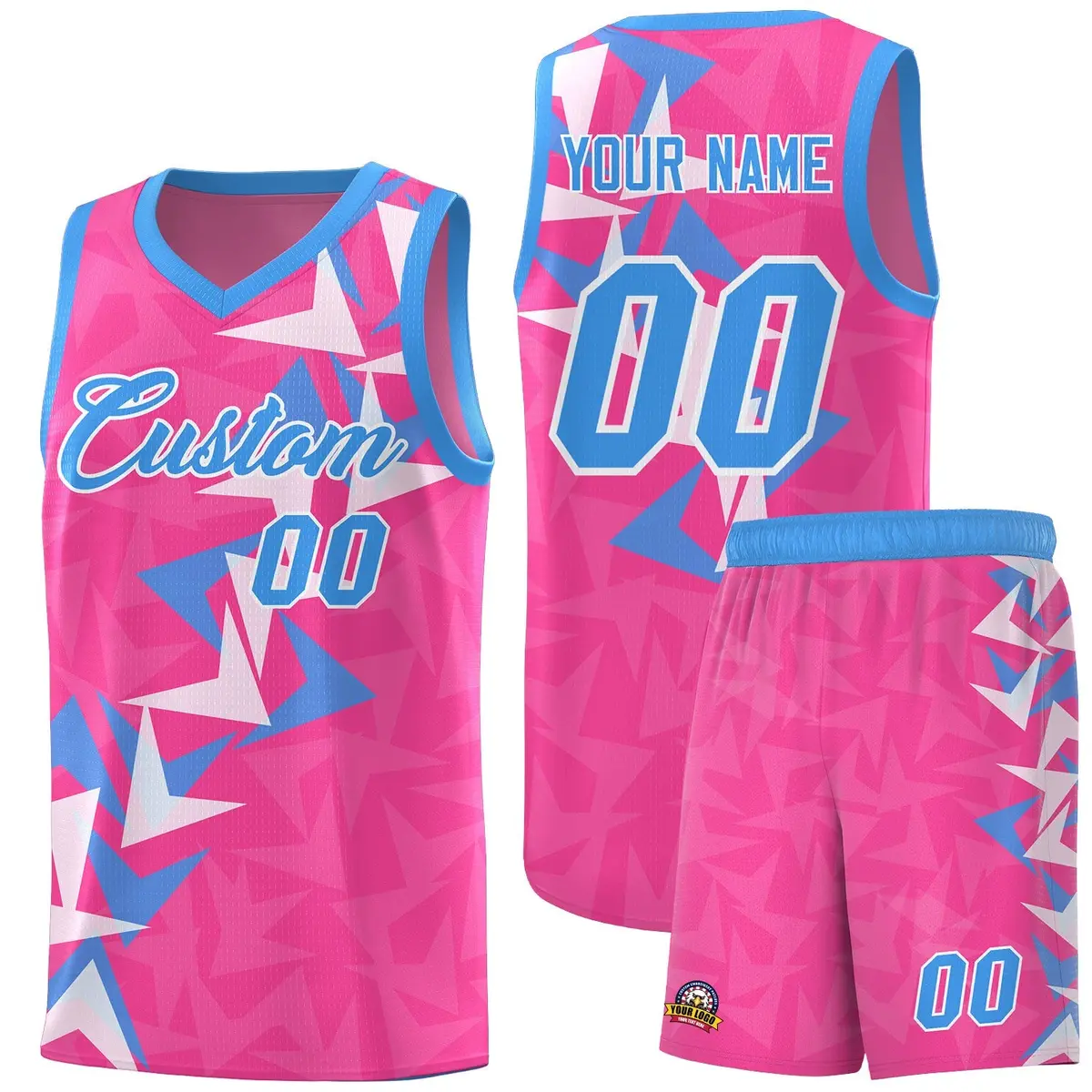 Pink Boomerang Pattern Basketball Jersey