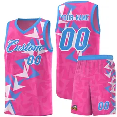 Pink Boomerang Pattern Basketball Jersey 1