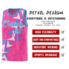 Pink Boomerang Pattern Basketball Jersey 2