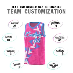 Pink Boomerang Pattern Basketball Jersey 4