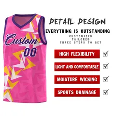 Pink Boomerang Pattern Basketball Jersey 2