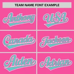 Pink Bright Green Half Stripe Authentic Baseball Jersey 3