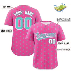 Pink Bright Green Polka Dot Graffiti Baseball Jersey 2