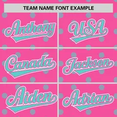 Pink Bright Green Polka Dot Graffiti Baseball Jersey 3
