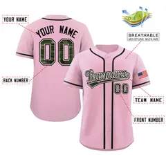 Pink Camo Font Authentic Baseball Jersey 2