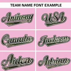 Pink Camo Font Authentic Baseball Jersey 3