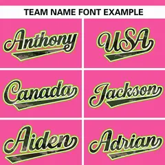 Pink Camo Font Authentic Baseball Jersey 3