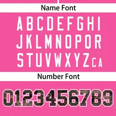 Pink Camo Font Authentic Baseball Jersey 4