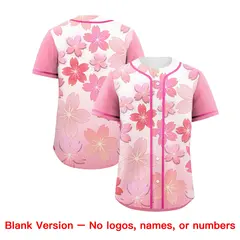 Pink Cherry Blossom Graffiti Baseball Jersey 7