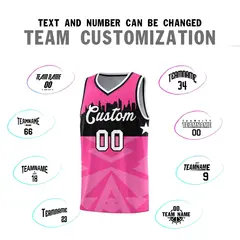 Pink City Silhouette Pattern Basketball Uniform Jersey 4