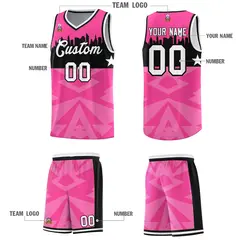 Pink City Silhouette Pattern Basketball Uniform Jersey 5