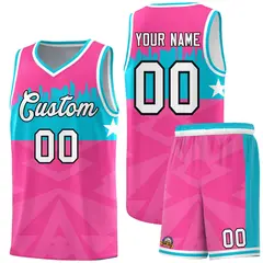 Pink City Silhouette Pattern Basketball Uniform Jersey 1