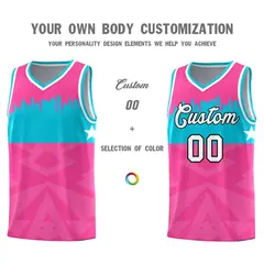 Pink City Silhouette Pattern Basketball Uniform Jersey 3