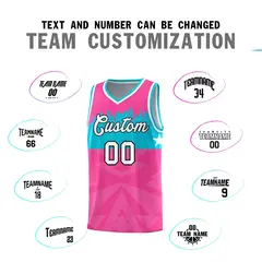 Pink City Silhouette Pattern Basketball Uniform Jersey 4