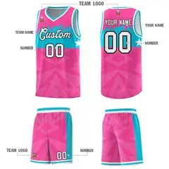 Pink City Silhouette Pattern Basketball Uniform Jersey 5