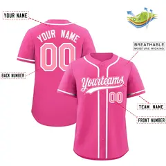 Pink Classic Style Baseball Jersey Sports Uniform 2