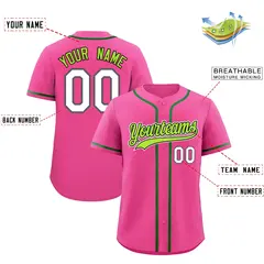 Pink Classic Style Baseball Jersey Sports Uniform 2