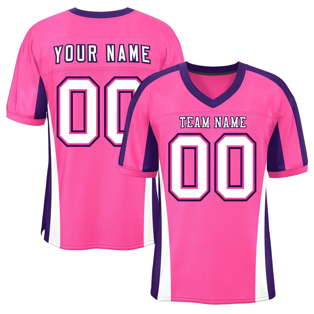 Pink Color Block Mesh Authentic Football Jersey