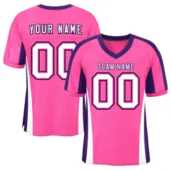 Pink Color Block Mesh Authentic Football Jersey