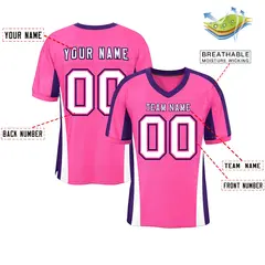 Pink Color Block Mesh Authentic Football Jersey 2