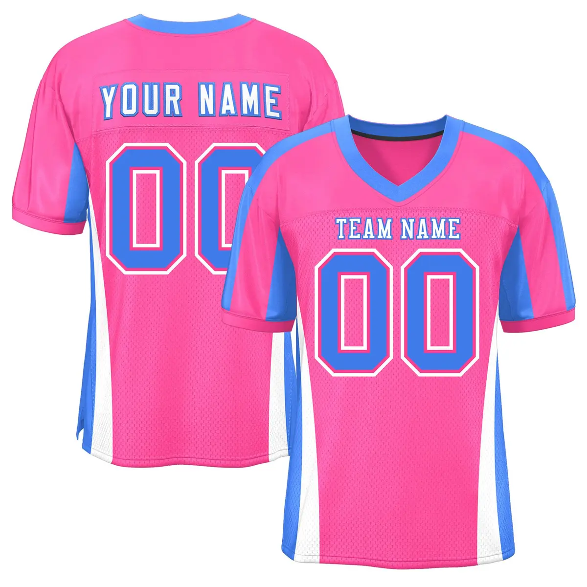Pink Color Block Mesh Authentic Football Jersey
