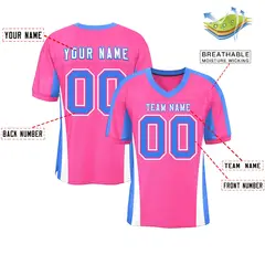 Pink Color Block Mesh Authentic Football Jersey 2