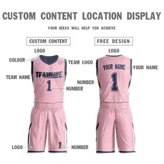 Pink Dark Gray Double Side Sportswear Basketball Jersey 4