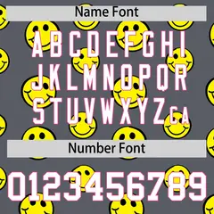 Pink Dark Gray Graffiti Gradient Smile Baseball Jersey 4