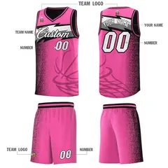 Pink Dot Scatter Graffiti Pattern Basketball Jersey 2