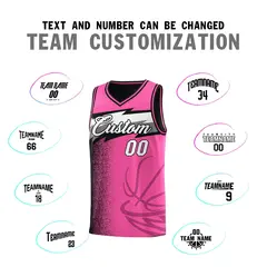 Pink Dot Scatter Graffiti Pattern Basketball Jersey 3