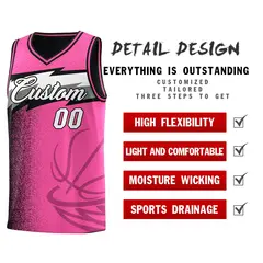 Pink Dot Scatter Graffiti Pattern Basketball Jersey 4