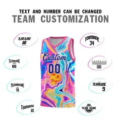 Pink Fluid Painting Pattern Sports Basketball Jersey 4