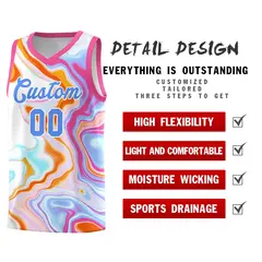 Pink Fluid Painting Pattern Sports Basketball Jersey 2