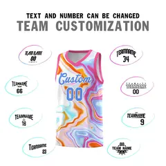 Pink Fluid Painting Pattern Sports Basketball Jersey 4