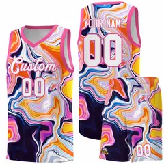 Pink Fluid Painting Pattern Sports Basketball Jersey