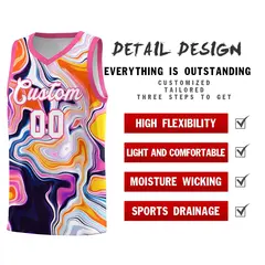 Pink Fluid Painting Pattern Sports Basketball Jersey 2