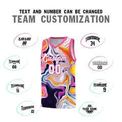 Pink Fluid Painting Pattern Sports Basketball Jersey 4