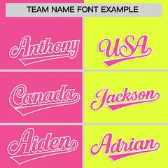 Pink Fluorescent Green Four Squares Performance Polo Shirt 3