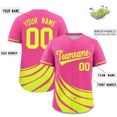 Pink Fluorescent Green Graffiti Wind Mark Baseball Jersey 2