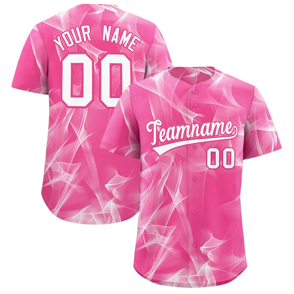 Pink Fumes Graffiti Pattern Authentic Baseball Jersey